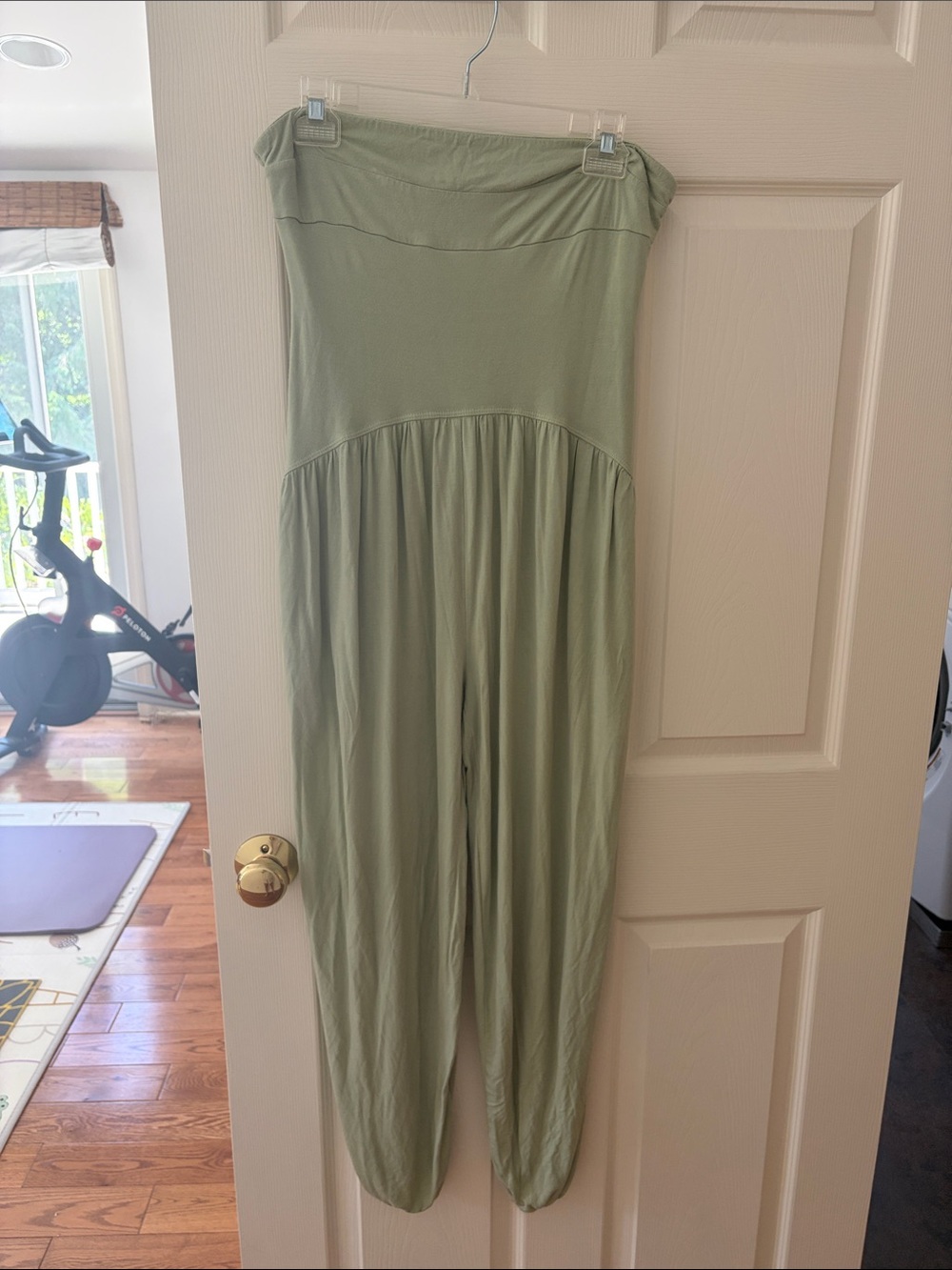 Free People Sage Green Strapless Jumpsuit - Picture 3 of 5